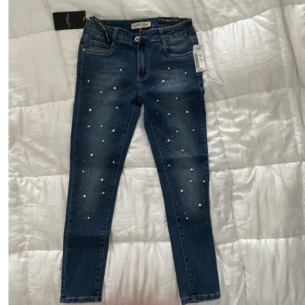 NWT Redial Embellished Skinny Jeans
